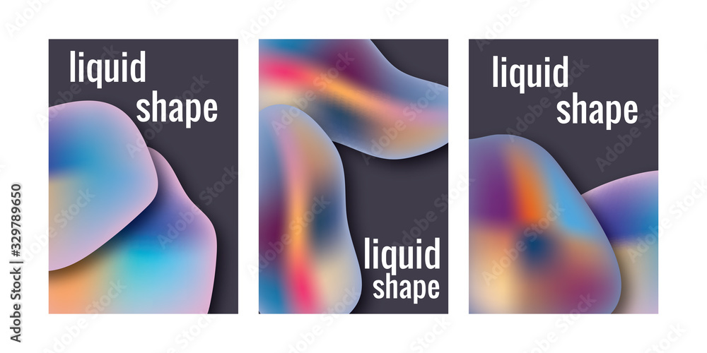 Aufkleber minimal backgrounds set. abstract future forms with vibrant gradients