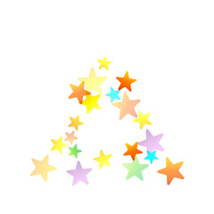 Rainbow Festive Confetti. Carnival Star Falling.