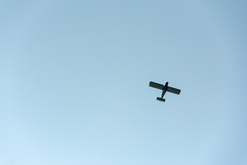 airplane in the blue sky