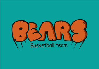 Bear funny, logotype. Sport logo and emblem. Basketball team lettering phrase © Olesia