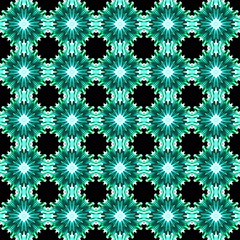 Fractal seamless creative pattern in green colors