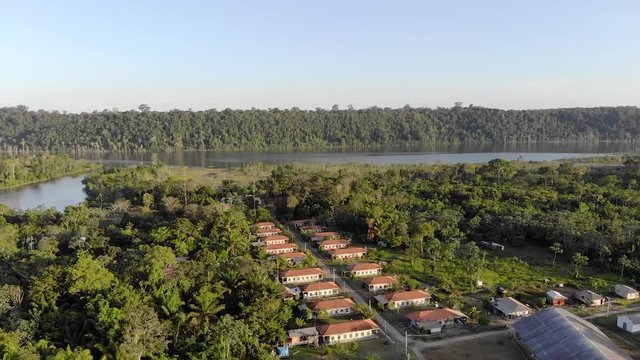 Boat on amazon river in macapa city in brazil