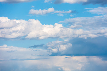 Thick clouds in the sky. Cloudy weather with clouds and clouds. On the sky clouds.