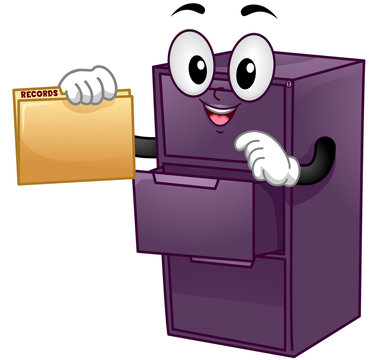 recommend clip art: Mascot File Cabinet Records Illustration