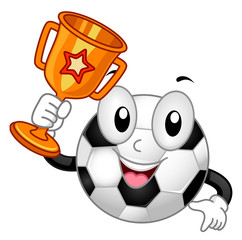 Mascot Soccer Ball Trophy Illustration