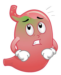 Mascot Stomach Acid Reflux Illustration