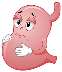 Mascot Stomach Bloated Illustration