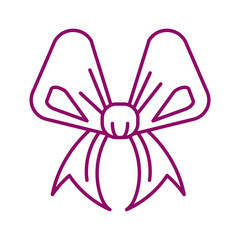 cute ribbon bow, line style icon