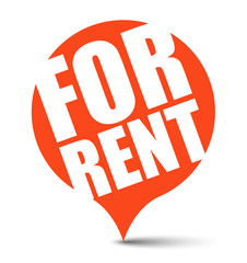 red vector banner for rent