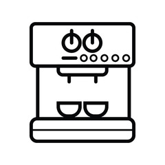 coffee machine appliance. isolated icon vector illustration. outline design cofee machine for office