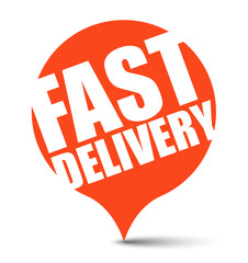 red vector banner fast delivery