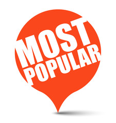 red vector banner most popular