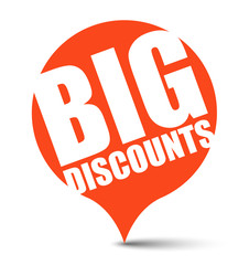red vector banner big discounts