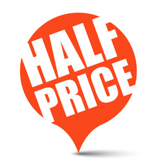 red vector banner half price
