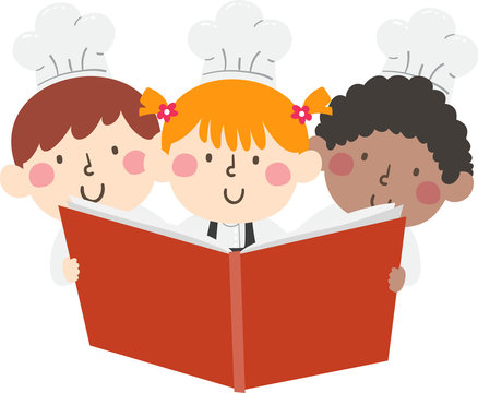 Kids Chef Read Book Illustration