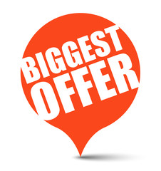 red vector banner biggest offer