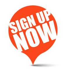 red vector banner sign up now
