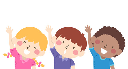 Kids Raise Your Right Hand Illustration