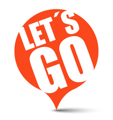 red vector banner lets go