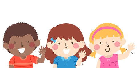 Kids Wave With Your Left Hand Illustration