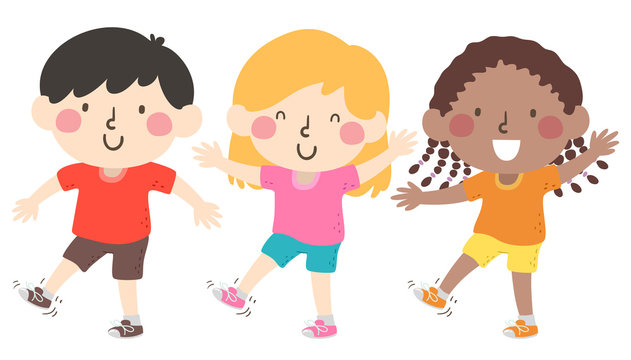 Kids Shake Your Right Foot Illustration