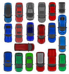 20 Cars top view renders