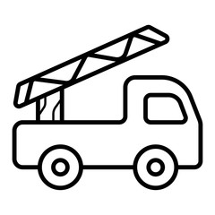 Fire truck. Vector drawing icon
