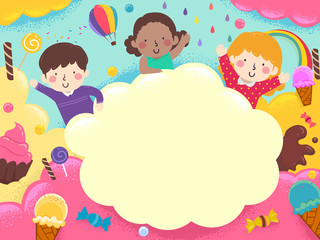 Kids Sweets Colorful Frame Illustration