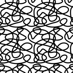 Seamless pattern Curved lines, random doodle. Abstract, backdrop backdrop. Vector decorative geometric pattern. EPS10
