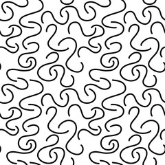 Seamless pattern. Doodle, stripes, curls, wraps. Abstract, backdrop backdrop. Vector decorative geometric pattern. EPS10