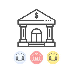 Bank Building vector  Icon Colored File Style Illustration   