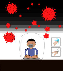 a man with protection prevention of spread viruses