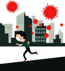 a man with protection prevention of spread viruses