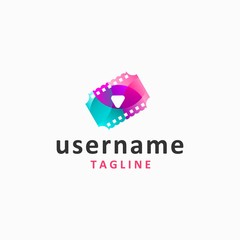 Fototapeta premium cinema ticket logo design inspiration . movie video film ticket logo design template
