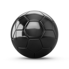 3D rendering Isolated Black Soccer Ball with white background