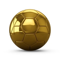 3D rendering Isolated Golden Soccer Ball with white background