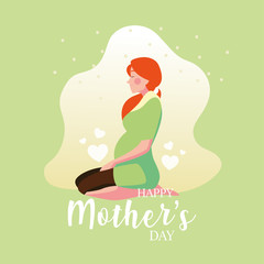 pregnant woman with label happy mother day