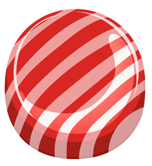 One piece of candy on white background