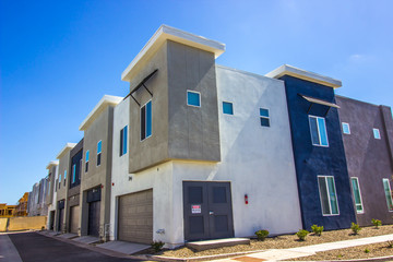 Exterior Of Modern Stucco Residential Building