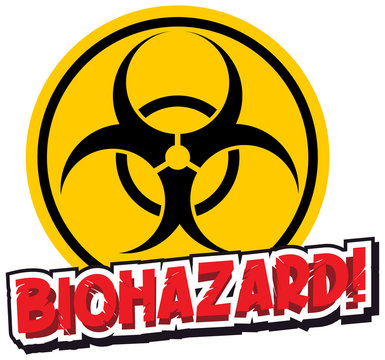 Font design for word biohazard and yellow sign