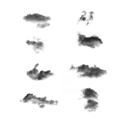 Fototapeta premium Black smoke isolated on a white background
