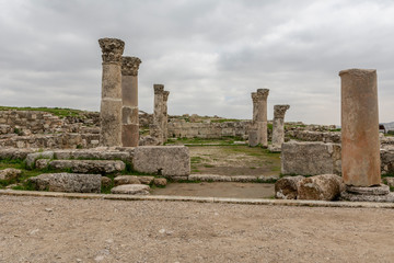 Fototapeta na wymiar Byzantine Church ruins at the citadel area of Amman, Jordan
