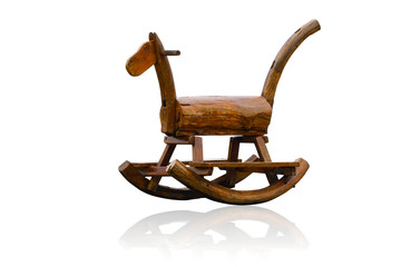 horse toy chair isolated on black background.This had clipping path.