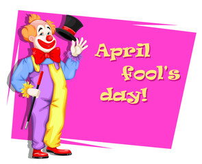 Funny clown. April Fool's day. Circus day