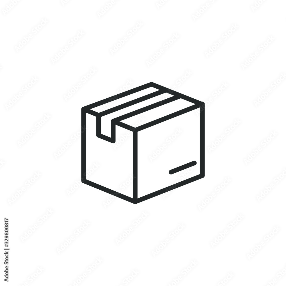 Aufkleber box Icon vector sign isolated for graphic and web design. box symbol template color editable on white background