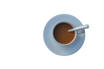 Cup of coffee isolated on white background.This had clipping path.