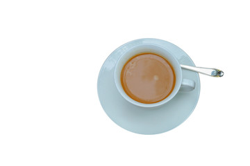 Cup of coffee isolated on white background.This had clipping path.