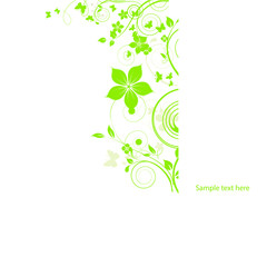 abstract floral background with green leaves and flowers