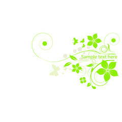 abstract floral background with green leaves and flowers