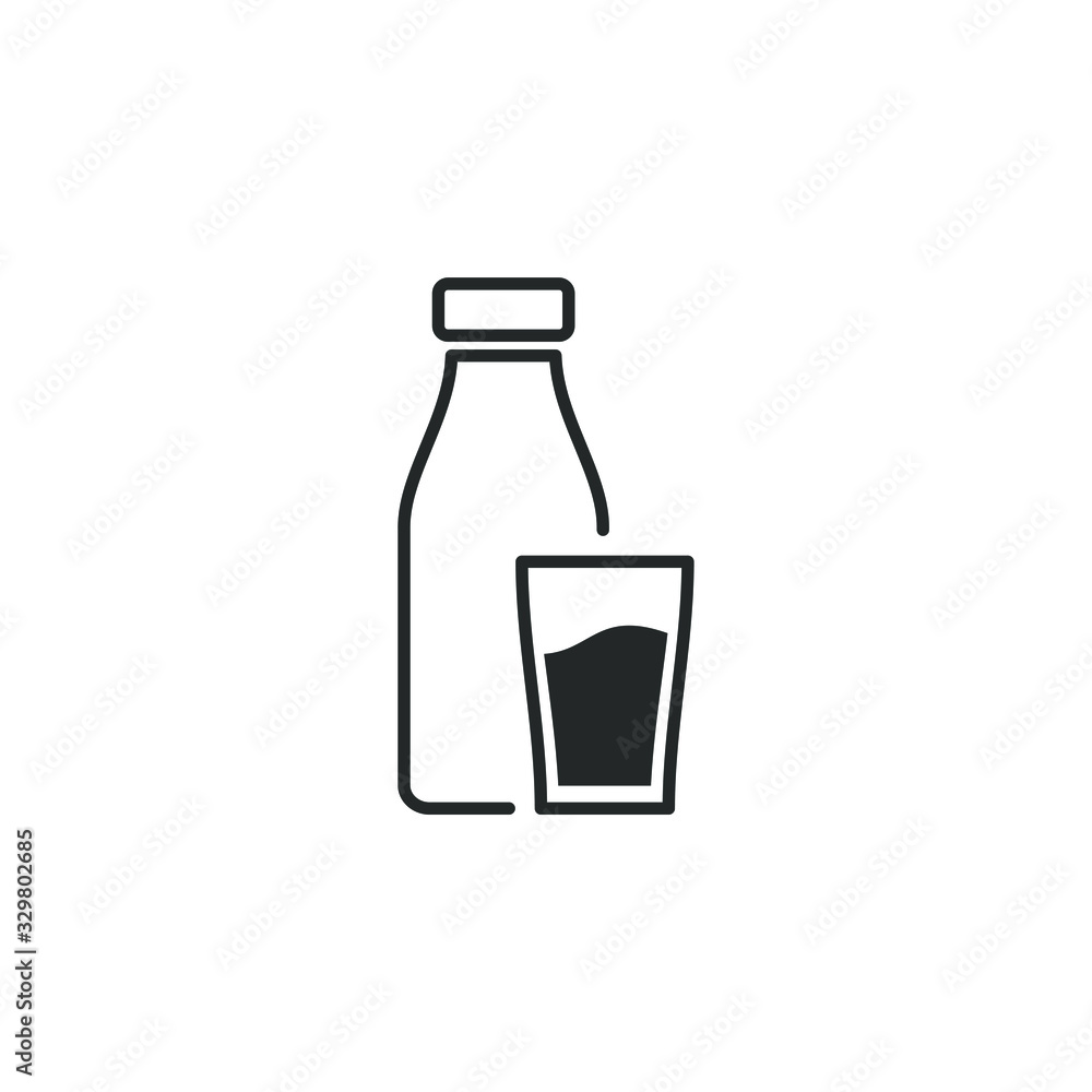 Poster milk icon vector sign isolated for graphic and web design. milk bottle symbol template color editabl